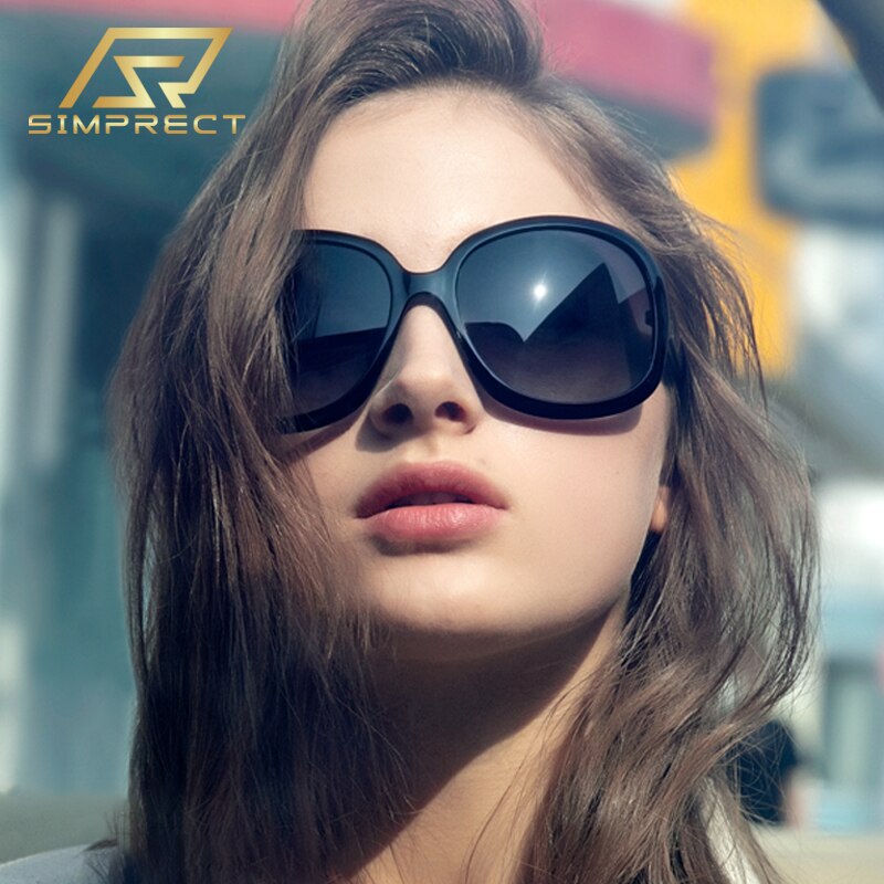 SIMPRECT 간단한 대형 선글라스 여성 2020 패션 브랜드 디자이너 라운드 태양 안경 레트로 빈티지 큰 프레임 음영 여성을위한